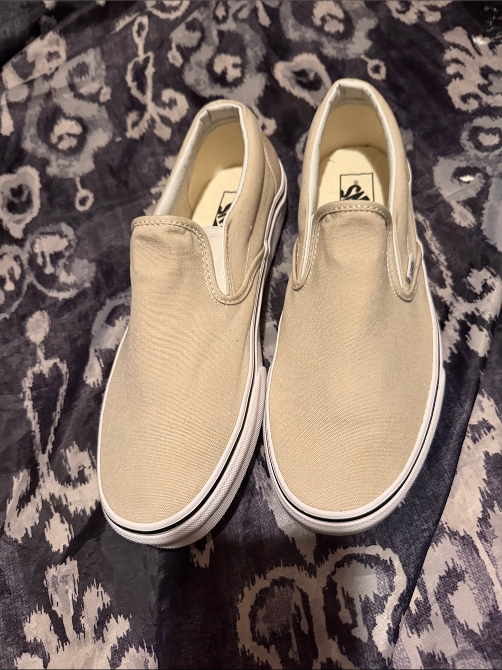 Vans Men's Slip-On Canvas Loafers in Beige